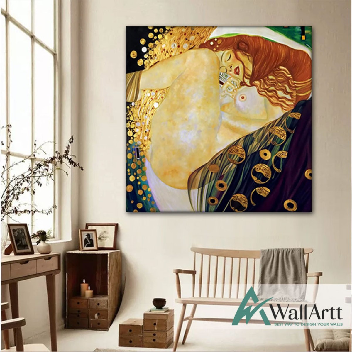 Gustav Klimt Danae Textured Partial Oil Painting